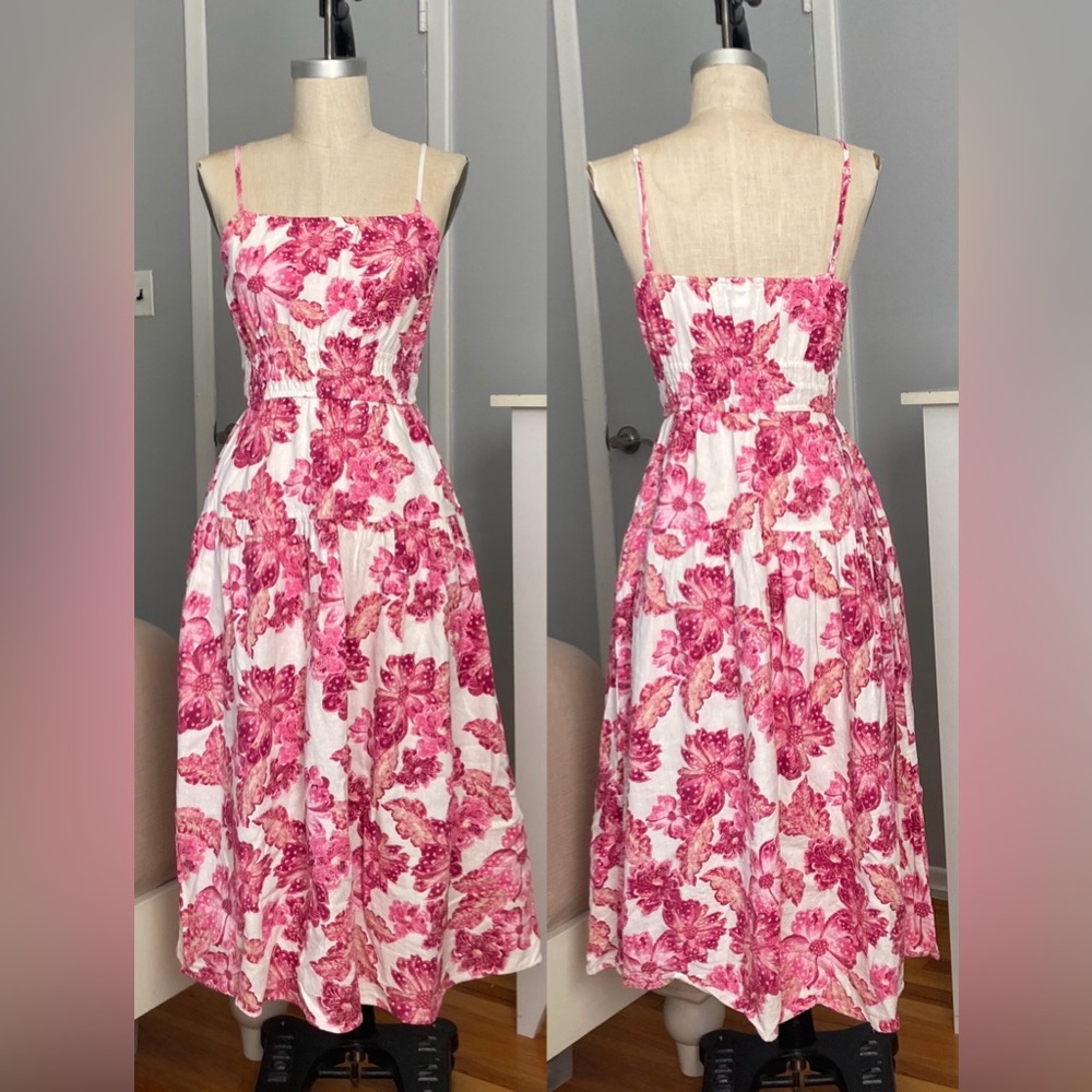 Womens Old Navy printed dress in pink / white in size XS